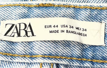 Load image into Gallery viewer, Zara Womens Blue Denim Medium Wash Pockets Straight Leg Jeans Size 34