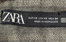 Load image into Gallery viewer, Zara Womens Gray Herringbone Print Slash Pocket Wide-Leg Dress Pants Size XS