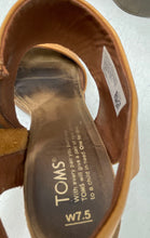 Load image into Gallery viewer, Toms Womens Majorca Brown Leather Cut-Out Block Ankle Strap Heels Size W7.5