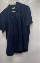 Load image into Gallery viewer, George Kent Mens Blue Cotton Short Sleeve Collared Dress Shirt Size 4