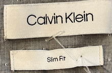 Load image into Gallery viewer, Calvin Klein Mens Gray Cotton Slim Fit Collared Dress Shirt Size L 16 32/33