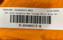 Load image into Gallery viewer, Nike Mens Orange Cotton Short Sleeve NFL Miami Dolphins Graphic T-Shirt Size XL