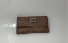 Load image into Gallery viewer, Guess Womens Beige Leather Ostrich Print Credit Card Holder Trifold Wallet