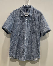 Load image into Gallery viewer, J.Crew Mens Blue White Printed Short Sleeve Flex Washed Button-Up Shirt Size XXL
