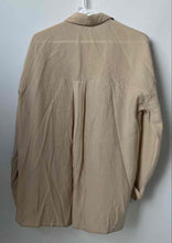 Load image into Gallery viewer, Zara Womens Beige Long Sleeve Collared Dual Pockets Button-Up Shirt Size S