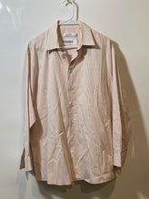 Load image into Gallery viewer, Calvin Klein Mens Orange Striped Long Sleeve Spread Collar Dress Shirt Size 17