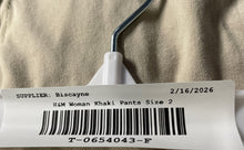 Load image into Gallery viewer, H&M Womens Khaki Cotton Flat Front Stretch Pockets Cargo Pants Size 2