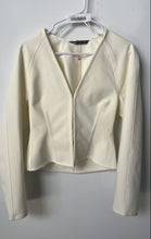 Load image into Gallery viewer, Zara Womens Off White Long Sleeve V-Neck Cropped Casual Jacket Size Small