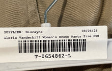 Load image into Gallery viewer, Gloria Vanderbilt Womens Brown Flat Front Straight Leg Chino Pants Size 20W