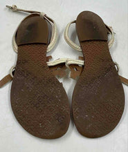 Load image into Gallery viewer, Authentic Tory Burch Womens Phoebe Cream Brown Leather Thong Sandals Size 7.5 M
