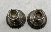 Load image into Gallery viewer, Silver Plated 3/2 Inch Console Two Candle Holders With Matching Snuffer