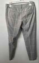 Load image into Gallery viewer, Express Womens Gray White Plaid Columnist Straight Leg Dress Pants Size 4R