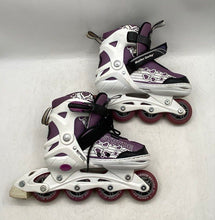 Load image into Gallery viewer, Roller Derby Girls Stryde White Purple Adjustable Inline Skates Size 2-5