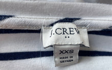 Load image into Gallery viewer, J.Crew Womens White Blue Striped Long Sleeve Crew Neck Everyday T-Shirt Size XXS