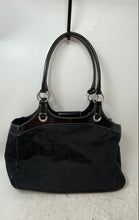 Load image into Gallery viewer, BCBGirls Womens Black Monogram Double Handle Inner Pockets Large Shoulder Bag