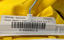 Load image into Gallery viewer, Banana Republic Womens Yellow Wool Flat Front Wide-Leg Trouser Pants Size 8P