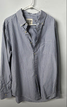 Load image into Gallery viewer, Old Navy Mens Blue White Striped Cotton Long Sleeve Button-Up Shirt Size M