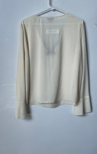 Load image into Gallery viewer, Vince Camuto Womens Beige And Black Long Sleeve Tie Neck Blouse Top Size Large