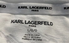 Load image into Gallery viewer, Karl Lagerfeld Womens White Embellished Short Sleeve Pullover T-Shirt Size L