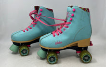 Load image into Gallery viewer, Roller Derby Kids Blue Leather Lace-Up Ankle Roller Skates Size 3-6