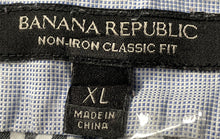 Load image into Gallery viewer, Banana Republic Mens Blue White Gingham Cotton Classic Fit Button-Up Shirt Sz XL