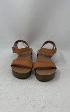 Load image into Gallery viewer, Express Womens Brown Leather Open Toe Platform Ankle Strap Sandals Size 6.5