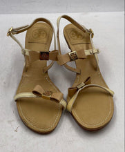 Load image into Gallery viewer, Authentic Tory Burch Womens Kailey Ivory Bow Kitten Heel Slingback Sandals Sz 7M