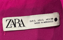 Load image into Gallery viewer, Zara Womens Pink Long Sleeve Back Zip Mini Keyhole Shift Dress Size Large