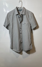 Load image into Gallery viewer, Perry Ellis Mens Black White Printed Short Sleeve Slim Fit Button-Up Shirt Sz M