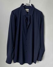 Load image into Gallery viewer, Lucky Brand Mens Navy Blue Collared Slim Fit Dress Shirt Size XL 17-17.5 34/35