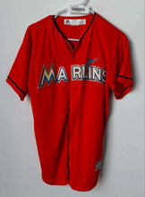 Load image into Gallery viewer, Majestic Boys Orange MLB Miami Marlins Giancarlo Stanton #27 Jersey Size XL