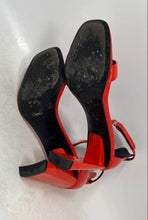 Load image into Gallery viewer, Via Spiga Womens Faxon Orange Patent Leather Ankle Strap Sandals Size 6.5M