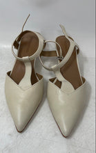 Load image into Gallery viewer, Bernardo Womens Beige Leather Pointed Toe T-Strap Kitten Slingback Heels Size 8M