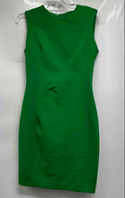 Load image into Gallery viewer, Zara Womens Green Sleeveless Knee-Length Slit Back-Zip Sheath Dress Size Small