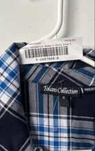 Load image into Gallery viewer, Tolani Collection Womens Blue White Plaid Long Sleeve Button-Up Shirt Size S