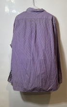 Load image into Gallery viewer, Ralph Lauren Mens Purple White Striped Long Sleeve Dress Shirt Size 17.5