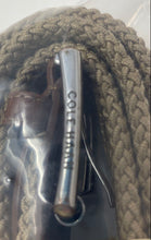 Load image into Gallery viewer, Cole Haan Mens Brown Leather Trim Tubular Stretch Adjustable Buckle Woven Belt