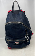 Load image into Gallery viewer, Guess Womens Dark Blue Denim Adjustable Strap Inner Pockets Zip-Around Backpack
