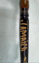 Load image into Gallery viewer, Hand Carved Brown Long Wooden Jamaica Souvenir Walking Cane