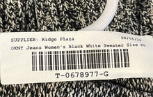 Load image into Gallery viewer, DKNY Jeans Womens Black White Long Sleeve Henley Neck Hooded Sweater Size XS
