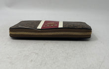 Load image into Gallery viewer, DKNY Womens Whitney Brown Monogram Credit Card Slots Zip-Around Wallet