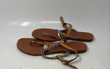 Load image into Gallery viewer, Coach Womens Charleen Brown Snakeskin Print Open Toe Flat Thong Sandals Sz 7.5 B