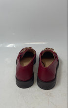 Load image into Gallery viewer, Loft Womens Burgundy Leather Slip-On Closed Toe Chain Loafer Shoes Size 6