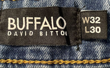 Load image into Gallery viewer, Buffalo David Bitton Mens Blue Denim Medium Wash Straight Jeans Pants Sz W32 L30