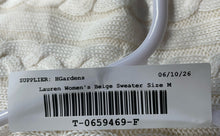 Load image into Gallery viewer, Lauren Ralph Lauren Womens Beige Cable-Knit Boat Neck Pullover Sweater Size M
