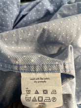Load image into Gallery viewer, Calvin Klein Mens Blue Printed Slim-Fit Long Sleeve Dress Shirt Size M 15-15.5