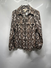 Load image into Gallery viewer, Michael Kors Womens Black Brown Printed Full-Zip Jacket Size Medium