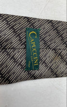 Load image into Gallery viewer, Capuccini Mens Gray Printed Silk Adjustable Formal Designer Tie