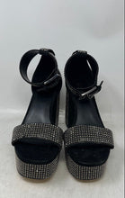 Load image into Gallery viewer, Michael Kors Womens Tara Black Silver Crystal Embellished Platform Sandals Sz 8M