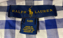 Load image into Gallery viewer, Ralph Lauren Boys Blue White Check Cotton Long Sleeve Dress Shirt Size S 8
